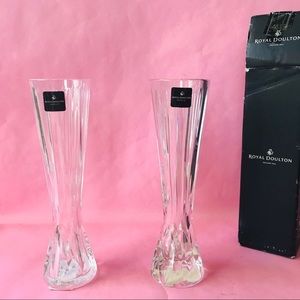 New vintage Royal Doulton crystal vases